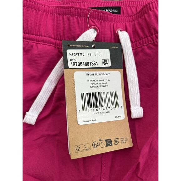 The North Face Men's 5" Action Woven 2.0 Shorts Size SMALL Pink Primrose New - Picture 4 of 6